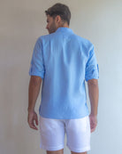 MALLORCA Linen Shirt - Blue Sky/Royal Blue - CRASQI