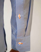 MENORCA Linen Shirt - Blue Sky/Neon Orange - CRASQI