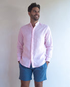 MENORCA Linen Shirt - Light Pink/Light Pink - CRASQI