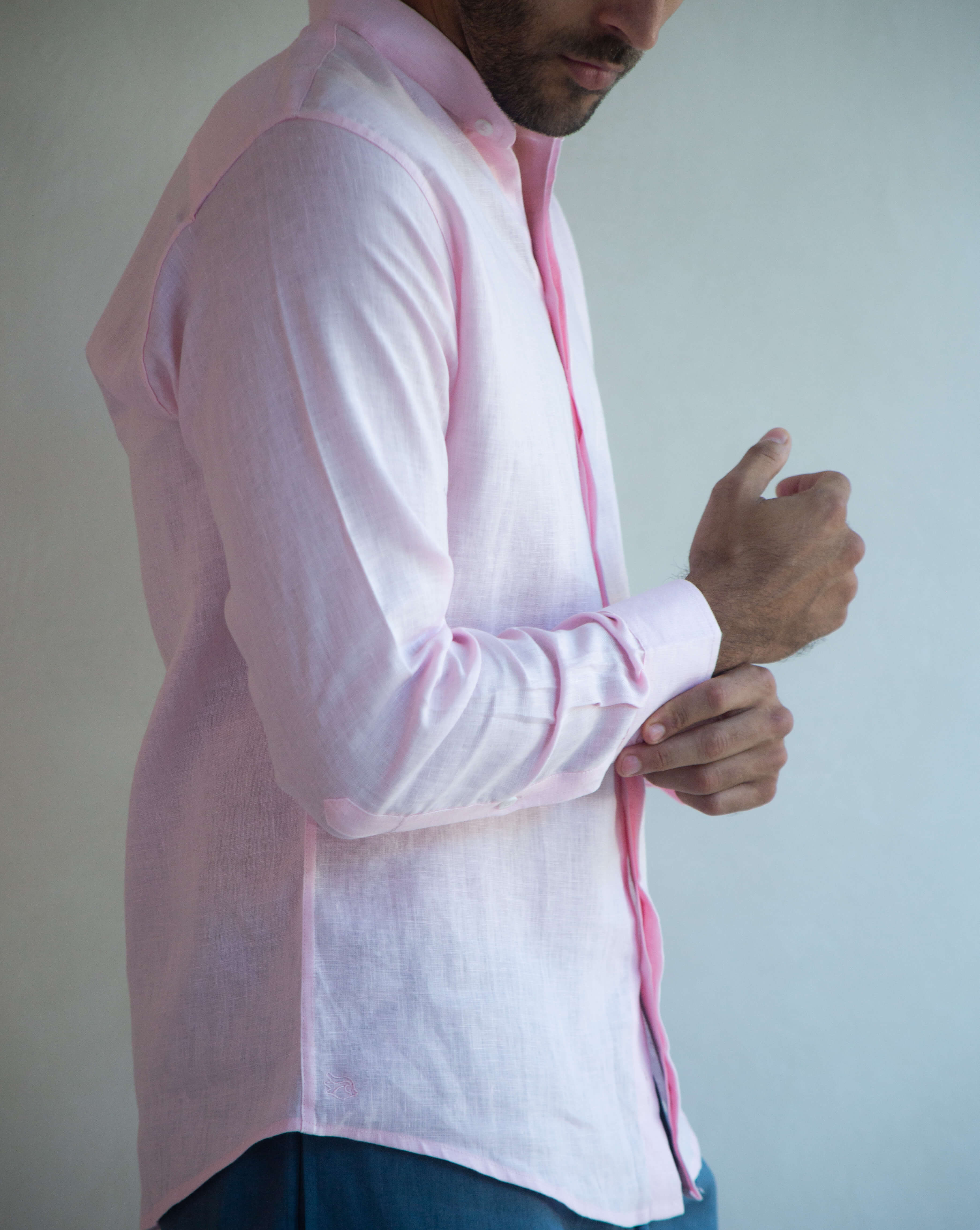 MENORCA Linen Shirt - Light Pink/Light Pink - CRASQI