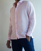 MARBELLA Linen Shirt - Pink/Lilac - CRASQI