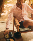 MARBELLA Linen Shirt - Pink/Lilac - CRASQI