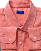 MALLORCA Linen Shirt - Sunrise Orange/Neon Orange - CRASQI