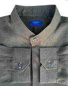 MENORCA Linen Shirt - Olive/Sage - CRASQI