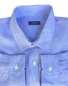 MALLORCA Linen Shirt - Azul Cielo/Neon Yellow - CRASQI