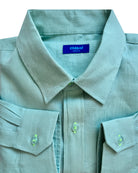 MALLORCA Linen Shirt - Custom Green 4/Neon Yellow - CRASQI