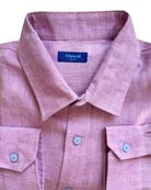 MALLORCA Linen Shirt - Custom Pink 1/Baby Blue - CRASQI