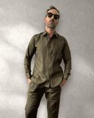 MALLORCA Linen Shirt - Olive/Sage - CRASQI