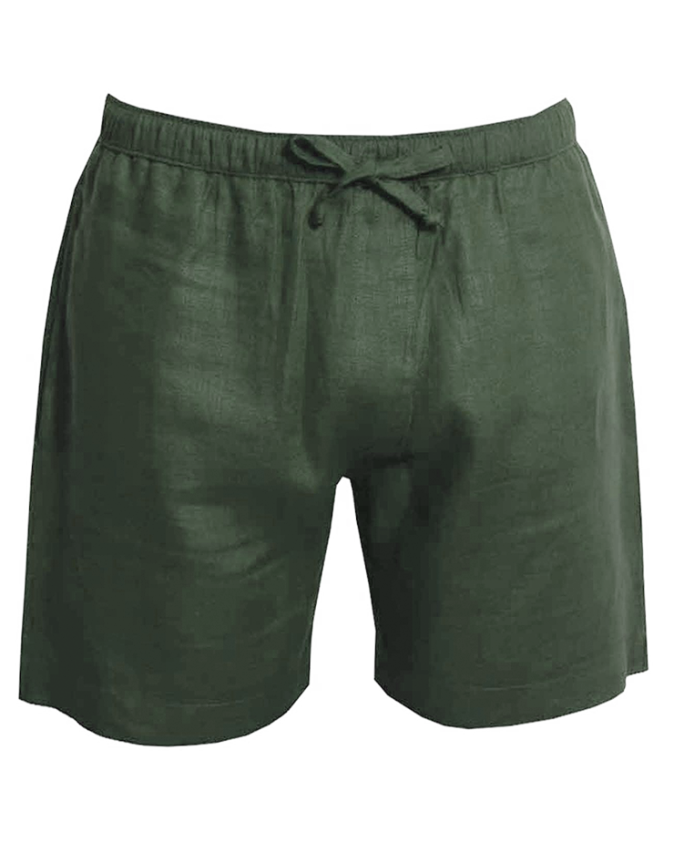 CAPRI Linen Bermudas - Olive Green - CRASQI