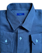 MALLORCA Linen Shirt - Custom Blue 1/Baby Blue - CRASQI