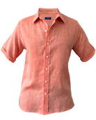 MARBELLA Linen Shirt - Sunrise Orange/Neon Orange - CRASQI